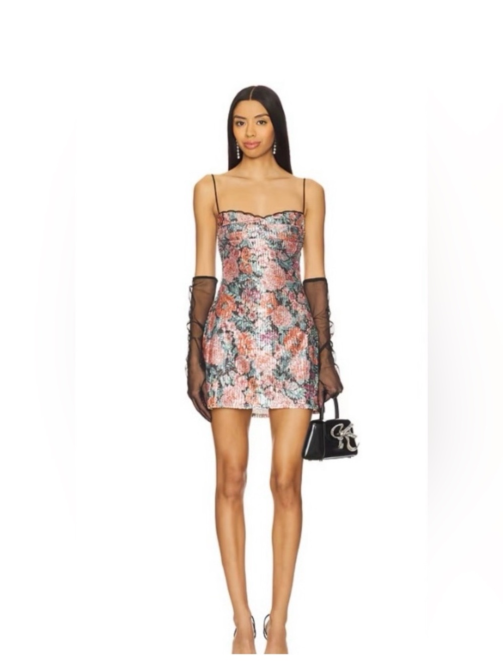 Revolve For Love & Lemons Floral Sequin Mini Dress - Size S - NWT